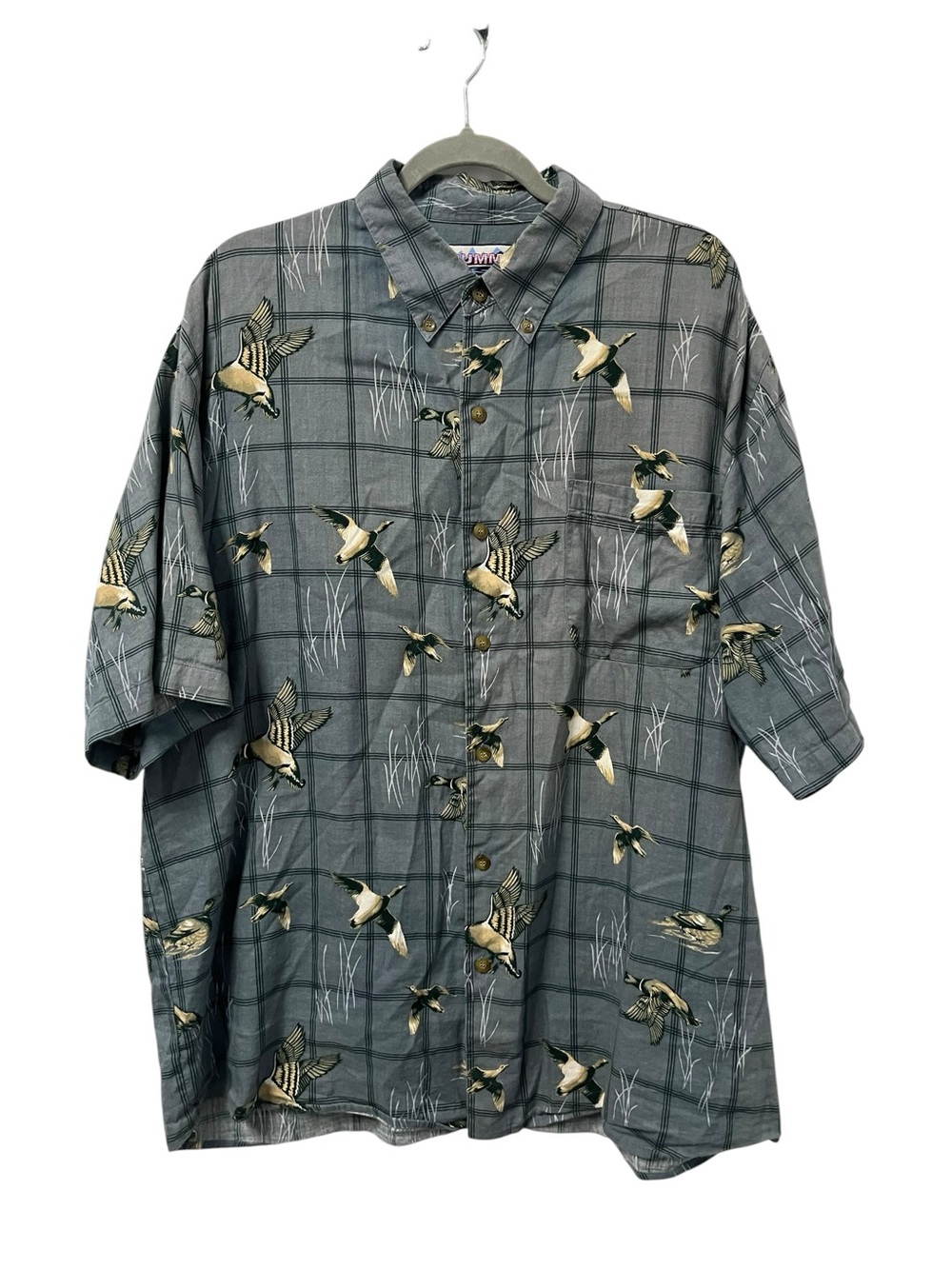 Vintage Y2K Summa Shirt Men’s XL Blue Cotton Rayon Short Sleeve Button Down